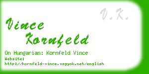 vince kornfeld business card